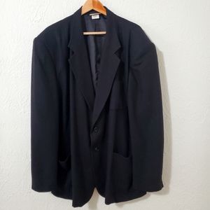 Coldwater Creek Linen Blend Women's Blazer with Pockets Black L 46